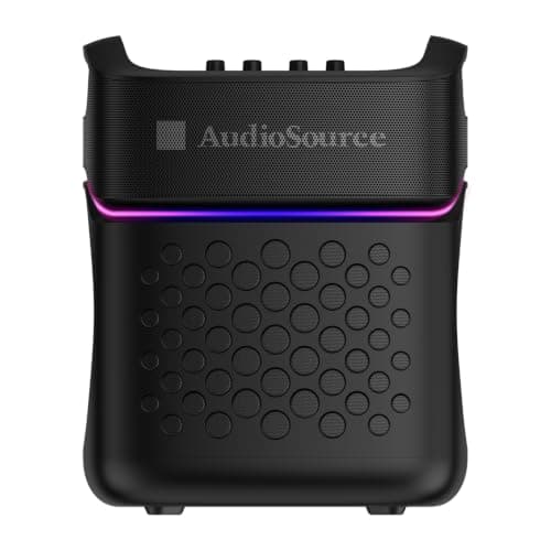 AudioSource 2.1 Channel Party Speaker with Built-in Subwoofer, 160W, RGB Light Modes, Portable Outdoor Karaoke Speaker, Bluetooth 5.3, Dual Mic Inputs, Ultra Bass Boost, Matte Black, AP40 - Thumbnail 2