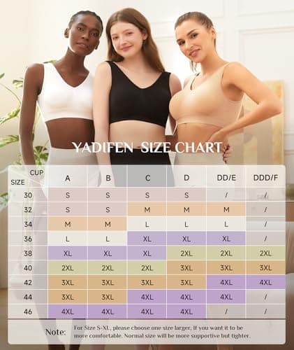 YADIFEN 3 Pack Womens Sports Bras,Wireless Comfortable Seamless Sleep Yoga Sports Bras for Women with Removable Pads - Thumbnail 6