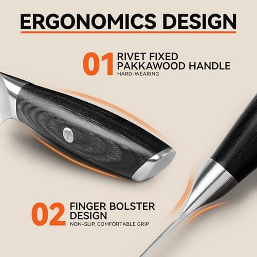 TUO Fillet Knife, 7 Inch Professional Fish Boning Knife for Trimming Meat & Poultry, Flexible Blade, High Carbon German Steel, Riveted Handle - Falcon Series - Thumbnail 6