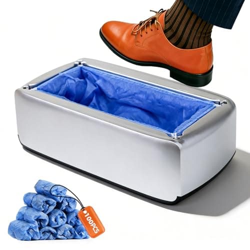 VMYTH Hands-Free Automatic Shoe Cover Dispenser with 100 Non-Woven Shoe Covers, Non-Electric Disposable Shoe Cover Machine & Boot Dispenser for Home, Office, Lab, Real Estate