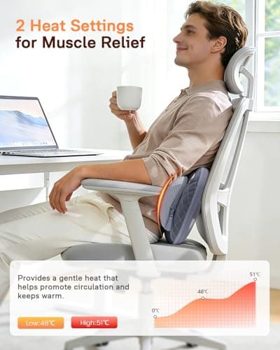 ALLJOY Cordless Neck and Back Massager with Heat & LCD Display - Rechargeable Shiatsu Massage Pillow for Muscle Pain Relief, Use While Charging, Gifts for Women Men - Thumbnail 5