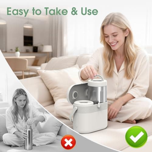 NesveCit Portable Breast Milk Cooler, 24H Chill Medical-Grade 316L Stainless Steel, 2-in-1 Breastmilk Cooler Bottle & Thermos with Leakproof Storage Bottle, No Ice Needed for Travel/Work, 20oz, Beige - Thumbnail 6