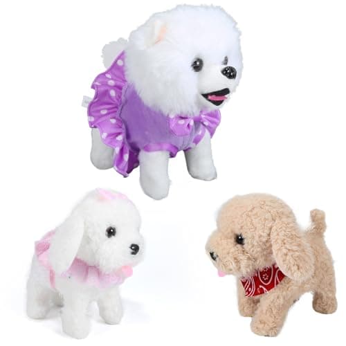 GOBRILLFUN Interactive Walking Plush Puppy Toy Dog, Remote Control Electronic Robot Dog Realistic Wagging Tail, Rich Grooming Set, Gift Toy for Girls & Boys, Kids Age 3, 4, 5, 6 (Accessories Updated) - Thumbnail 6