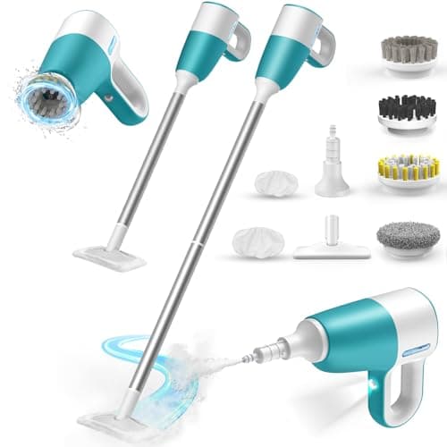 Steam Mop, Handheld Steam Cleaner with Rotating Scrub Brush & Detachable Steam Mops for Floor Cleaning, Refill Anytime, 10-in-1 Multi-purpose Steam Cleaner for Home, Tile, Grout, Furniture