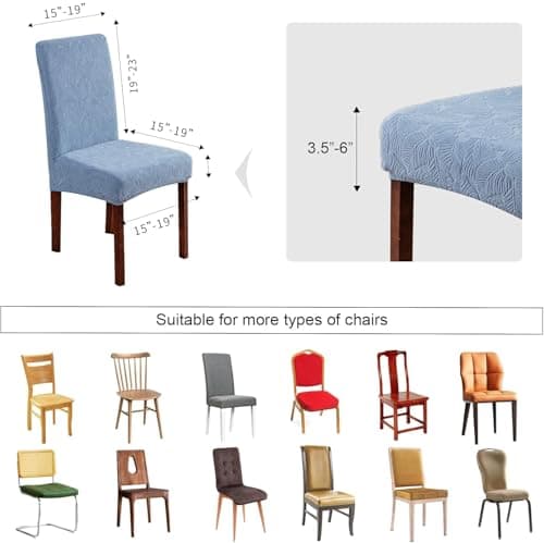 YUEANG Waterproof Dining Chair Covers, Chair Covers for Dining Room Stretch Parsons Chair Slipcover, for Dining Room Kitchen Chair Protector Cover, Removable, Washable - Thumbnail 6