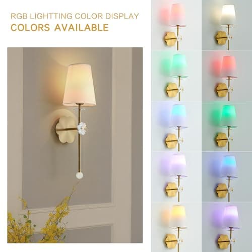 MHSNL Battery Operated Wall Sconces,Crystal Plum Blossom Decor Rechargeable Wall Lights with Detachable and Remote Cordless Wall Sconce Indoor for Bedroom Living Room Hallway Stairs Gold 1 Pack - Thumbnail 4