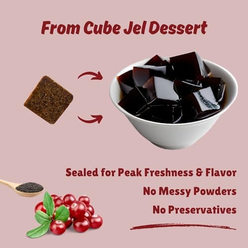 Cranberry Chia Seed Jelly – Vegan, Halal, Gluten-Free, Dye-Free | Jel Dessert made with Natural Brown Sugar & Konjac | 8 Counts (makes 40oz+) - Thumbnail 5