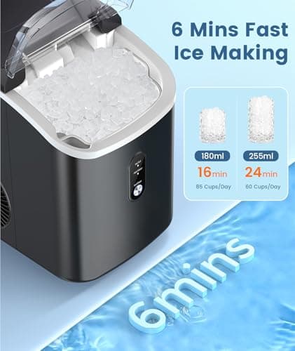 COWSAR Nugget Ice Makers Countertop, Pebble Ice Maker Machine with Soft Chewable Ice, 34Lbs/24H, Self-Cleaning, One-Click Operation, Pellet Ice Maker Countertop for Home/Kitchen/RV/Camping - Thumbnail 3