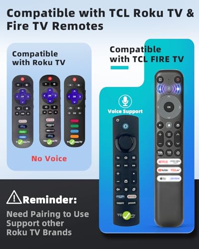 Voice Remote Replacement Compatible with TCL Google TV Remote, for QM8 QM7 Q7 Q6 Q5 S5 S4 S3 Series 4K UHD HDR LED QLED QD-Mini LED Full-HD Smart TVs (Not Applicable to Roku TVs) - Thumbnail 6