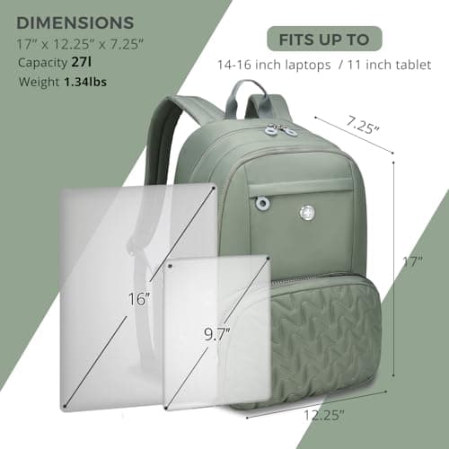 Swissdigital Design Travel Backpack for Women, 15.6 inch Laptop College Grayish Medium Simple Modern Backpacks for School with USB Charging Port for Womens Girls | SD1711-27 - Thumbnail 4
