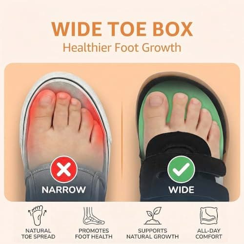 WIDE TOE BOX Toddler Barefoot Shoes Wide Girls Boys School Shoes Zero Drop Tennis Sneakers Non-Slip First Walking Shoe for Daycare Outdoor Activities Black/White Toddler Size 10 - Thumbnail 5
