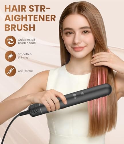 Dafeng 3 in 1 Air Wrap Hair Styler 110,000 RPM High-Speed Hair Dryer 800 Million Plasma Straightener Brush & Auto-Wrap Curlers Hair Styling Tools for Home/Salon/Travel - Thumbnail 5