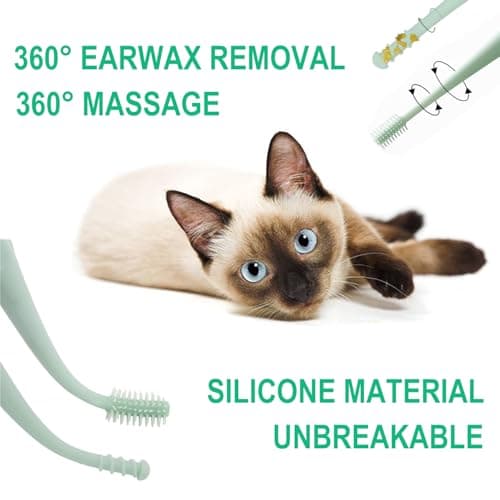 ATEYUWIS Dog Ear Cleaning Kit for Dogs and Cats, Pet Ear Care Grooming Tool Set with Pet-Safe Silicone Ear Cleaner, Tweezers, Scissors, Cotton Swabs and Cleaning Cloth - Thumbnail 5