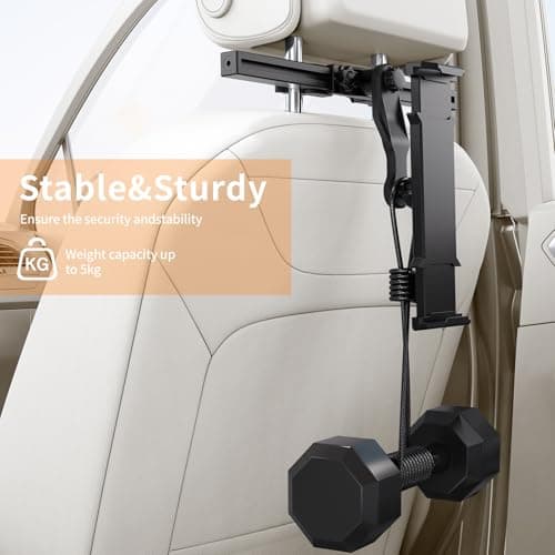teefeet Car Headrest iPad Holder Aluminum Alloy Material Road Trip Essentials for Kids Car Backseat Tablet Mount Supports Height Adjustment up, Down, Left and Right - Thumbnail 5
