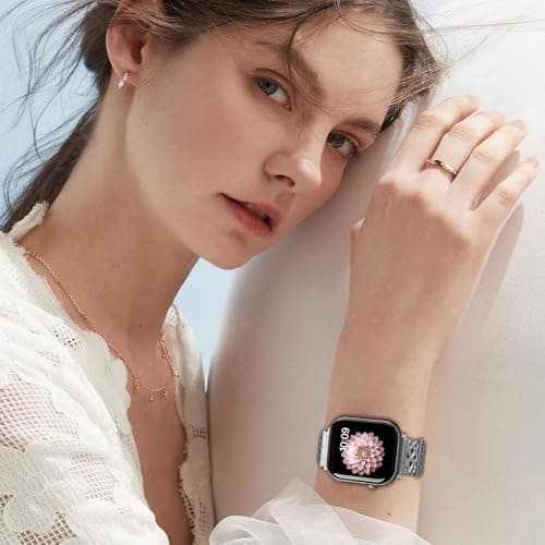 Chinber Braided Band Compatible with Apple Watch Bands 40mm 38mm 41mm 42mm 44mm 45mm 46mm 49mm, Magnetic Clasp Fabric Nylon Interlock Buckle Straps for iWatch Ultra Series 10/9/8/7/6/5/4/3/2/1/SE - Thumbnail 6