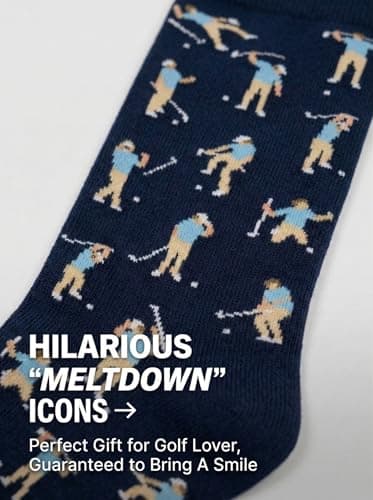 feetopia Socks with Frustrated Golfer Design, Ideal Golf Gift, 1 Pair Per Pack, Size 8-13 - Thumbnail 3