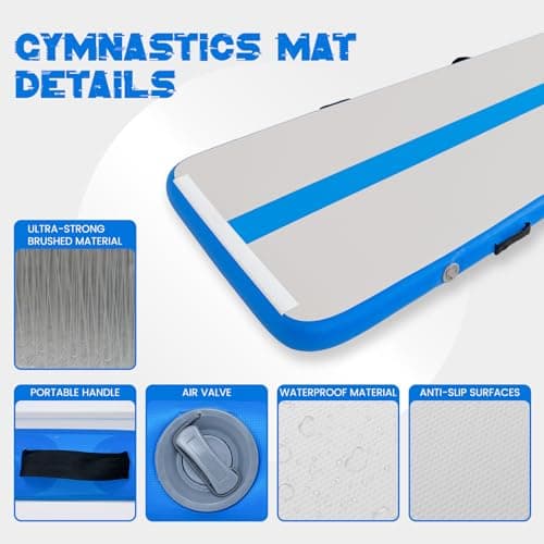 Tuxedo Sailor Inflatable Gymnastics Mat with Electric Pump, Storage Bag, Repair Kit–Air Mat for Home Training, Cheerleading, Yoga - Thumbnail 4