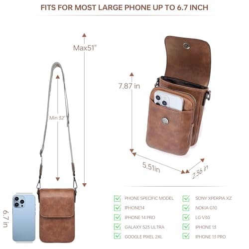 GEMIU Cross Body Bags for Women Rfid Wallet Purse for Women Cell Purse Small Purse Brown - Thumbnail 5