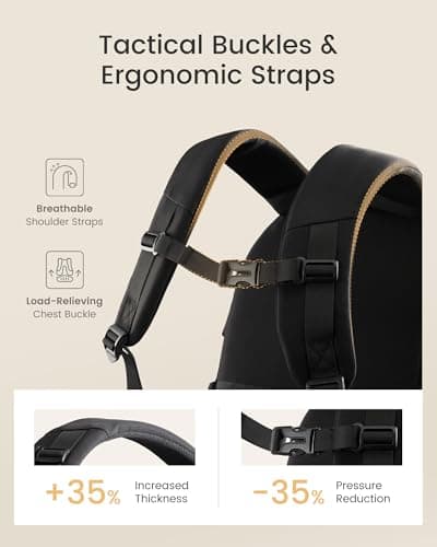 LOVEVOOK Laptop Backpack Women/Men with 40oz Cup Holder Buckle Strap, 15.6 Inch Tech-Ready Work Backpack, TSA-compliant for Travel & College with Versatile Mesh Pocket, Black - Thumbnail 5