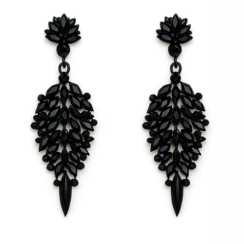 Black Dangle Earrings for Women - Elegant Drop Earrings Crystal Teardrop，Wedding Party Jewelry Gifts for Her - Image 1