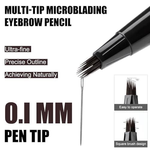 HECI BEAUTY Microblading Eyebrow Pencil - Waterproof Hair Stroke Brush with 3D Fiber Technology | 24HR Smudge-Proof | Natural Looking Brows Filler | Easy Apply & Gifts for Women,Chocolate - Thumbnail 3