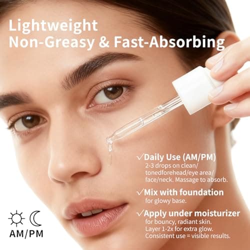 NeverLandia Anti-Aging Face Serum with Squalane & Peptide – Reduces Wrinkles, Minimizes Pores, Boosts Collagen for Firmer, Smoother Skin – Deep Hydration for All Skin Types – 50ml (1.69oz) - Thumbnail 6