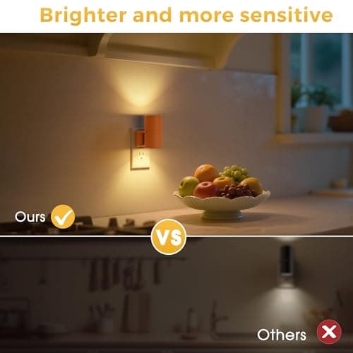 L LOHAS LED Night Light, Modern Night Lights Plug into Wall, 2 Pack Dusk to Dawn Sensor Nightlights, 3000K 0-100LM Adjustable Brightness, Dimmable Night Lights for Hallway Bedroom Stairway - Thumbnail 5
