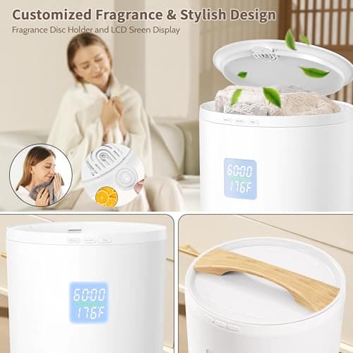 Keenray Large Towel Warmer Bucket, Luxury Towel Warmer for Bathroom, LCD Screen for Time and Temperature, Delay Time Up to 24 Hours, Fits 3 Large Towels, Blankets, Bathrobes, PJ's, Gift for Him & Her - Thumbnail 5