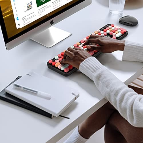 MOFii Wireless Keyboard and Mouse Combo, USB 2.4GHz Full Size Typewriter Keyboard with Number Pad and Sport Car Mouse for Office PC Computer Desktop Laptop Windows (Black Colorful) - Thumbnail 5