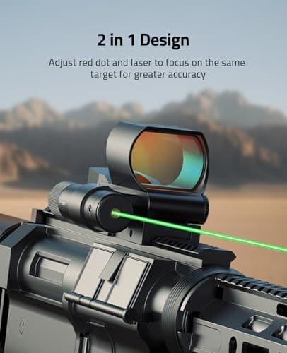 CVLIFE 28×40mm Large Lens Reflex Sight Red Dot Sight for Rifle,4 Reticle Optics with Red Laser and Pressure Pad Switch for 21mm Rail (Green Laser) - Thumbnail 4