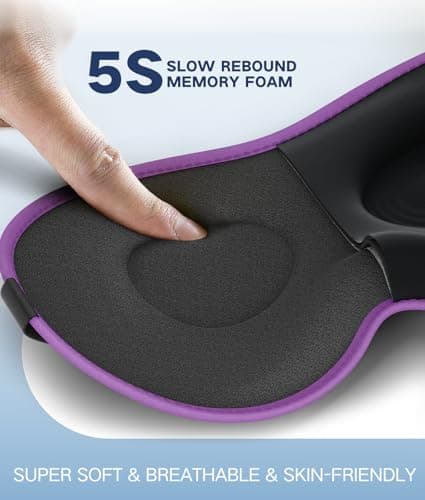 Vynix® Sleep Mask for Women Men - Eye Masks for Side Sleepers, 3D Contoured Night Blindfold 100% Blockout Pressure-Free, Soft Lightweight Breathable Eye Cover Shade Sleeping for Airplane, Travel, Nap - Thumbnail 6