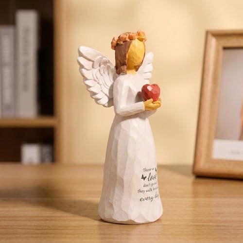 Kohehe Sympathy Gifts for Loss of Loved One, 5.12" Heart Angel Figurine Memorial Gift for Loss of Baby Mom Dad Grandma,Thoughtful Comforting Gifts for Funerals,Memorials, Anniversaries of Loss - Thumbnail 3