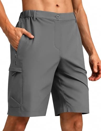 Balanoon Men's Hiking Cargo Shorts Quick Dry Lightweight Relaxed Fit Moisture Wicking Travel Shorts with Multiple Pockets for Fishing Camping Golf Grey - Image 1