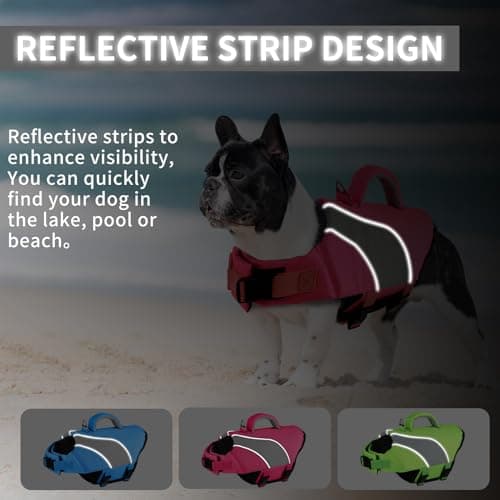 Doglay Dog Life Vest, Dog Life Jacket with Double Rescue Handles and Reflective Stripes, Adjustable High Visibility Swimming Safety Vest, Pet Life Preserver Lifesaver for Small Medium Large Dogs - Thumbnail 6