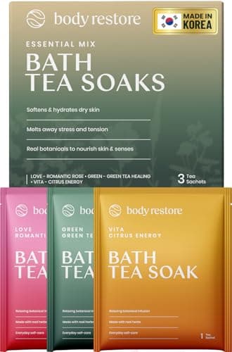 Body Restore Bath Tea Soaks Gift Set – Spa Gifts for Women, Mom, Wife & Self Care Lovers – Relaxing Botanical Bath Sachets for Stress Relief & Hydrated Skin – Essential Mix (3 Pack) - Image 1