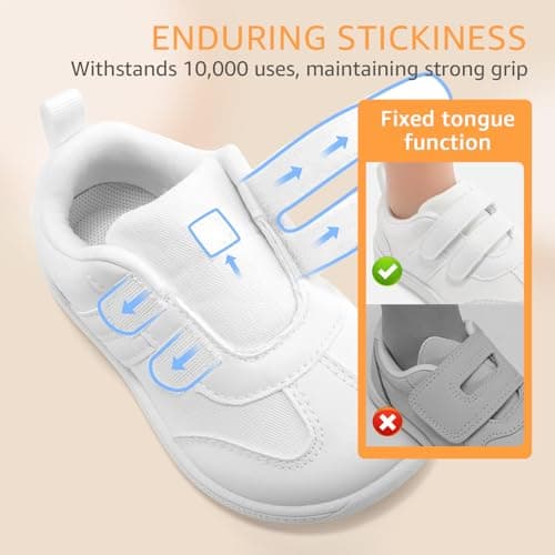 STQ KIDS Wide Toe Box Toddler Barefoot Shoes, Boys Girls First Walking Shoe Non Slip Zero Drop Fashion Sneakers, All White Toddler 10 - Thumbnail 6