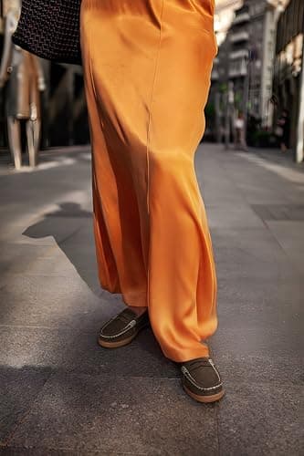 BEAUSEEN Women's Penny Loafers Slip-On - Lightweight Breathable Suede Driving Moccasins,Cute Business Casual Dress Shoes for Work & Travel Coffee, 9 US - Thumbnail 2