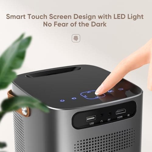 Mini-Portable-Projector, [Unique Handle Design] Mini Projector with WiFi and Bluetooth, 1080P Smart Portable Projector with Touch Screen, TOPTRO Outdoor-Movie-Proyector for Phone/TV Stick/PS5/Laptop - Thumbnail 3