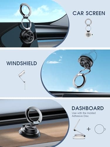 ETODBUWS Ultra-Thin Vacuum Magnetic Car Phone Holder for MagSafe[108+LBS Strongest Suction & 3000gf Strongest Magnetic],360°Adjustable Suction Cup Phone Mount for Car,Gym,Mirror,Men Women-Black - Thumbnail 2