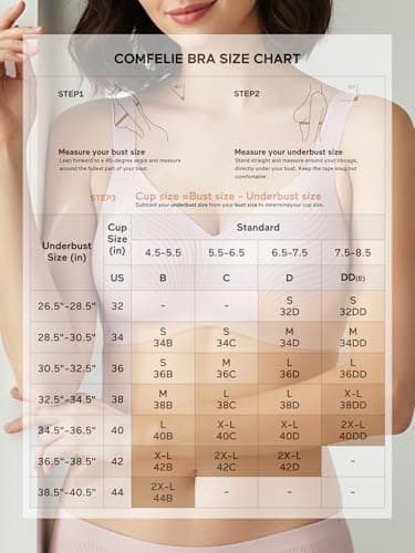 COMFELIE Wireless Bra One-Piece Seamless No Wire Adjustable Straps for Everyday Comfort Pink - Thumbnail 5