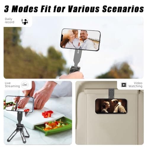 Magnetic Tripod for iPhone -Adjustable Foldable Phone Tripod Stand for Video Recording, Magnet Mount Pocket Cell Phone Stand for iPhone 17/16/15/14/13/12 Plus Max for Gym Tablet Tripod for Travel - Thumbnail 6
