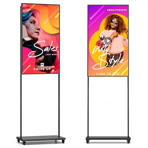 43″ Digital Signage,3000 Nits Auto-Brightness Adjustment,Android 14, Floor Standing Digital Kiosks Displays,CMS/WiFi/HDMI/USB Input Auto Media Player, Totem Advertising Digital for Shop Window