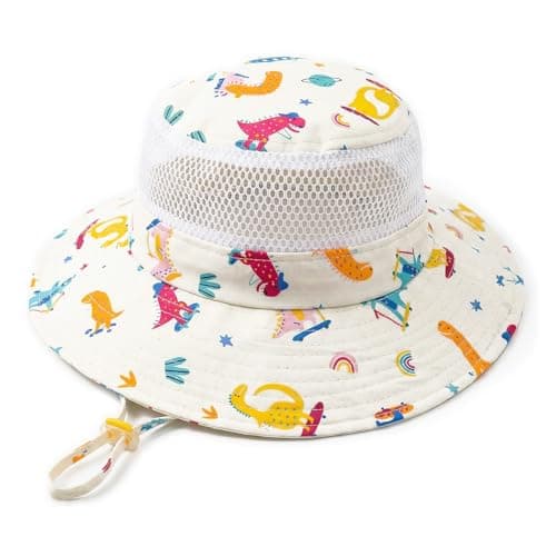 Kids Summer UPF50+ Sun Hat with Breathable Mesh, Adjustable Outdoor Beach Bucket Hat for Boys Girls Age 4-12 - Image 1