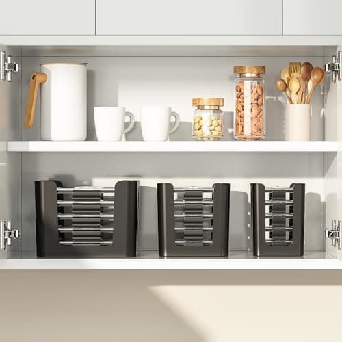 Black 3 Pack Food Container Lid Organizer for Rubbermaid Brilliance - Thumbnail 3