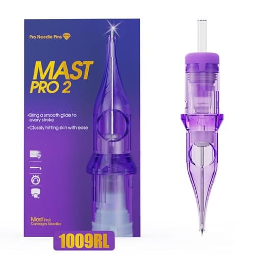 Mast Pro2 Tattoo Needles Cartridges, Pro Needles Pins for Super Aritsts, 20 Count, Disposable Round Liner 1009RL - Image 1