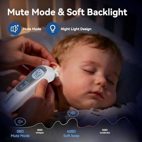 Berrcom Ear Thermometer with Heated Tip & Age Precision, Fever Alarm with Mute & Night Light, Includes 21 Probe Covers & Storage Box, Accurate Digital Ear Thermometer for Adults, Kids and Babies - Thumbnail 3