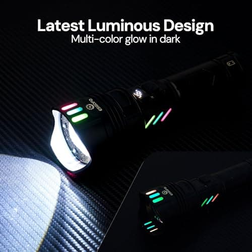 Super Bright Flashlight 100000 High Lumens Rechargeable,Powerful Long Distance 3280ft Strong LED Flash Lights,Long Lasting 10H LCD Digital USB Discharging Function,Focus & Brightness Adjustable - Thumbnail 2