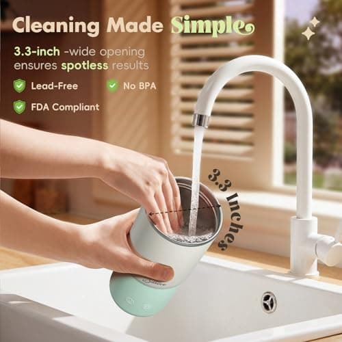 Portable Bottle Warmer for Travel, 120W Fast Heating, Easy to Clean& 8-Temperature Portable Milk Warmer for Babies and Infants,24-Hour Keep-Warm for Baby Formula, Breast Milk & Waterm,Green - Thumbnail 5