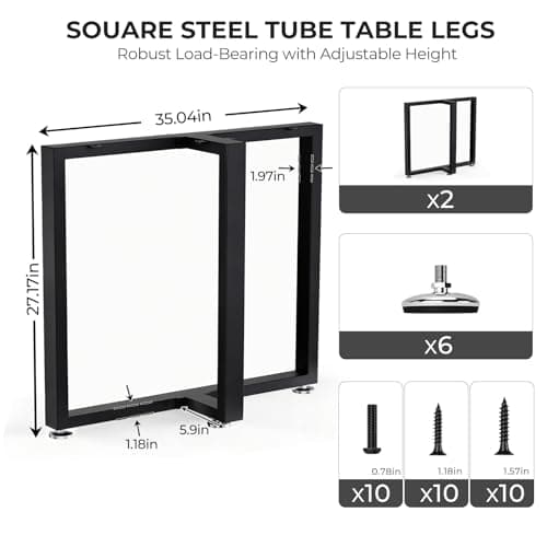 SNYXXOZ T Shape Heavy Duty Metal Table Legs for Dining Table Replacement - Thumbnail 2