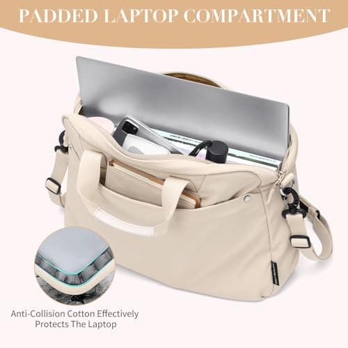 GOLF QUALITY Laptop Tote Bag for Women Casual Tote Bag for Business Teacher Carry On Crossbody Bag,16 In,Apricot - Thumbnail 3